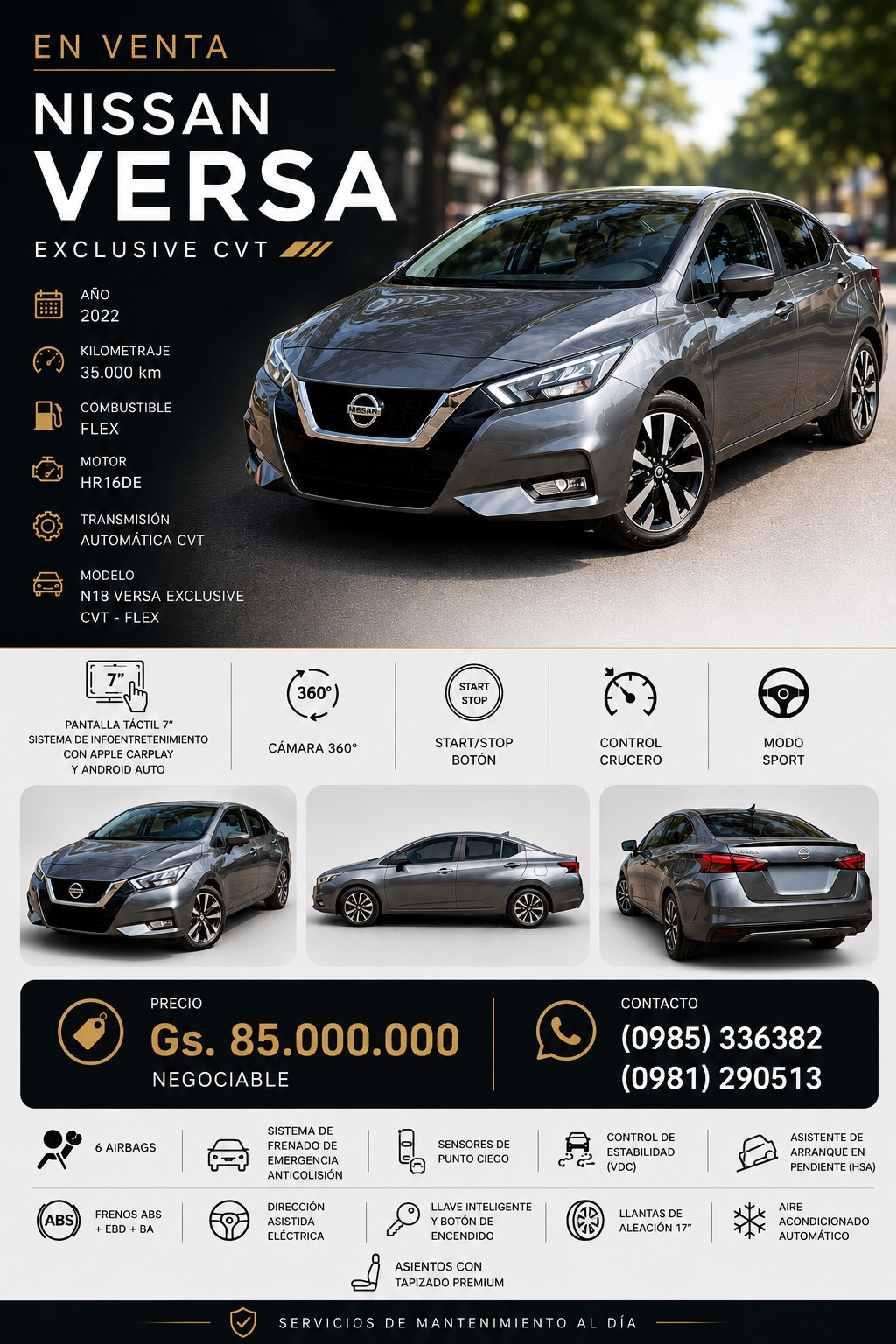 Nissan N18 Versa Exclusive CVT 2022