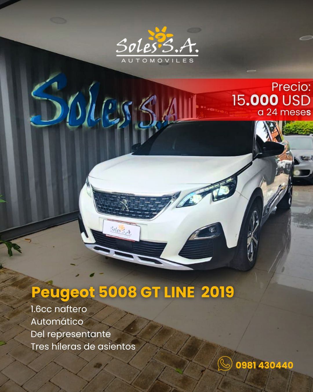 Peugot 5008 GT LINE 2019